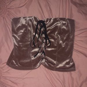 Charlotte Russe velvet cropped tube top